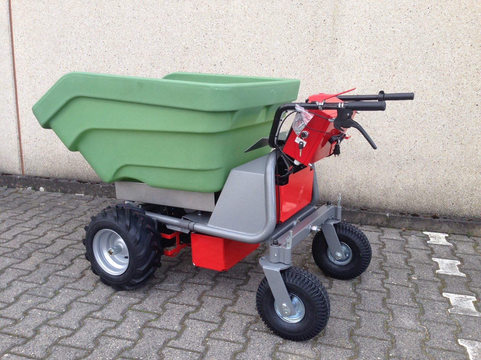 Model 2021 – The Original – Made in Germany – Powerpac MCE400 with 350 Litre Solid Plastic Tray – Battery Barrow Electric Wheelbarrow Dumper Motor Wheelbarrow