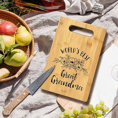 Miniatura 4 de FONDCANYON Regalos de gran abuela, decoración de tabla de cortar de bambú de la mejor abuela del mundo, regalos para la abuela cumpleaños, Navidad,