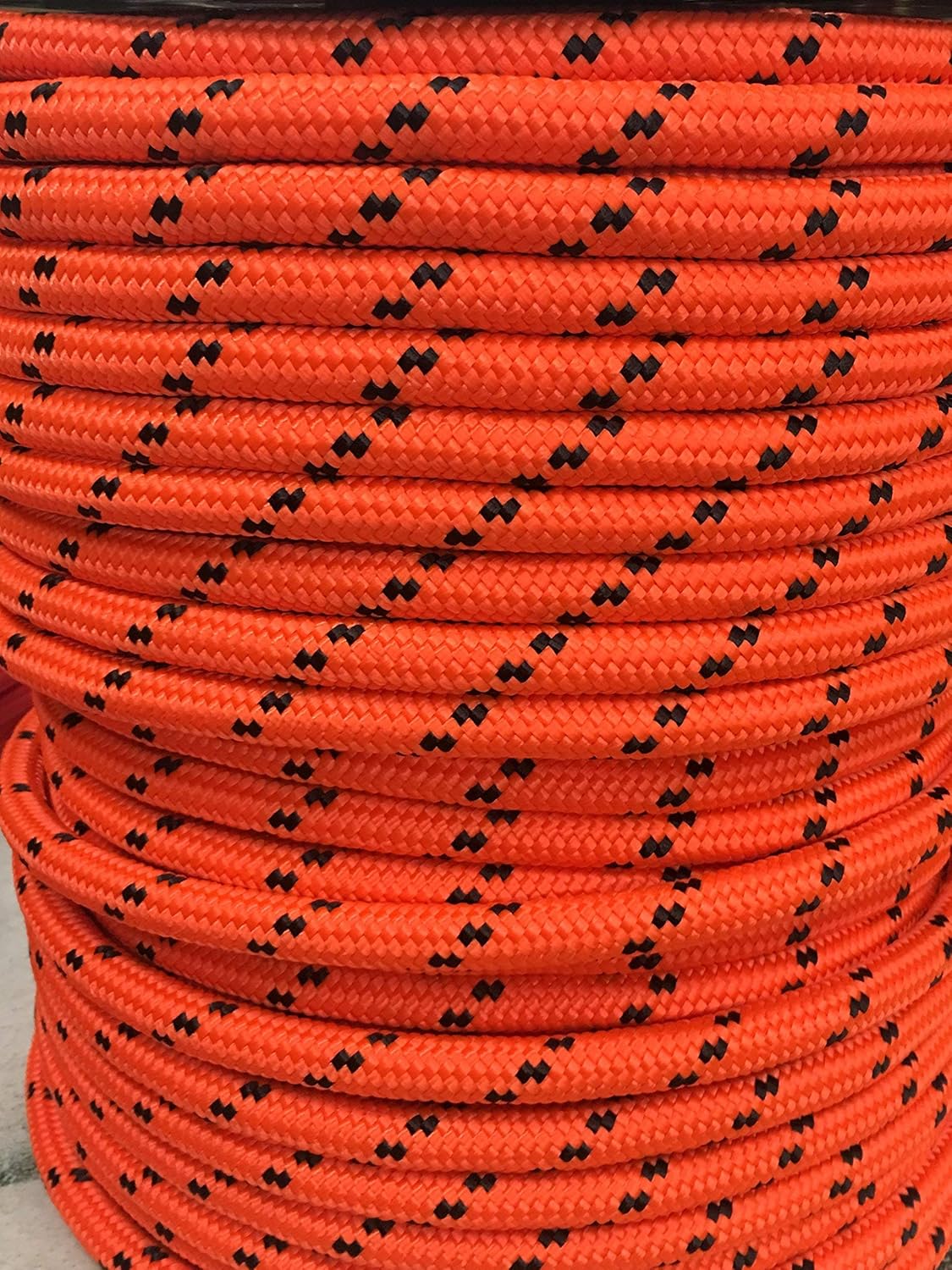 Double Braid Polyester Arborist Blue Ox Rope Orange ½ inch by 300 feet Made in the USA