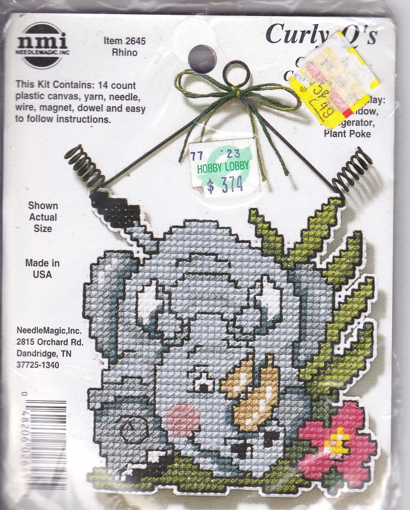 Curly-Q's Rhino Counted Cross-Stitch Kit