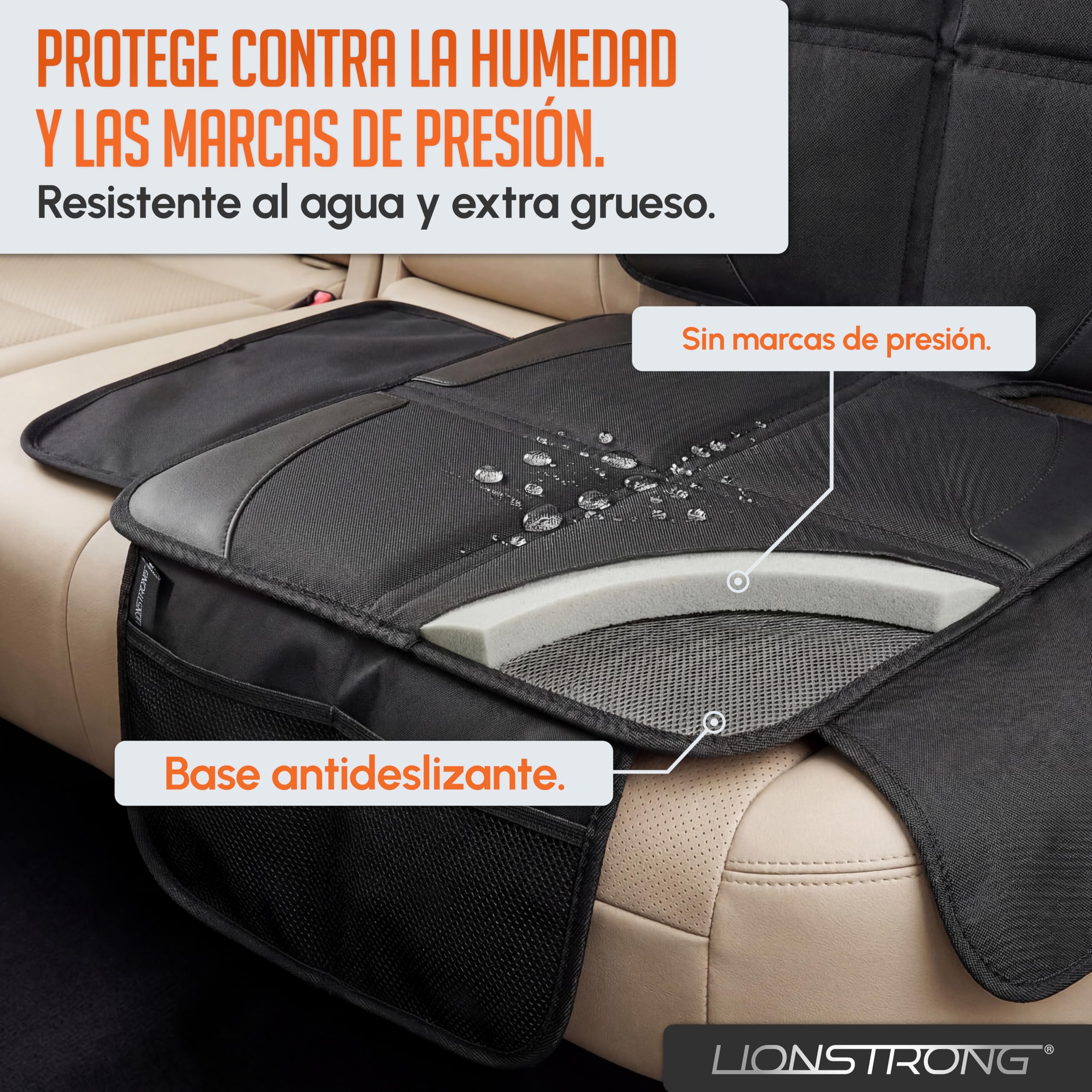 LIONSTRONG® Fundas para Sillas de Coche [Compatible ISOFIX] - Negro