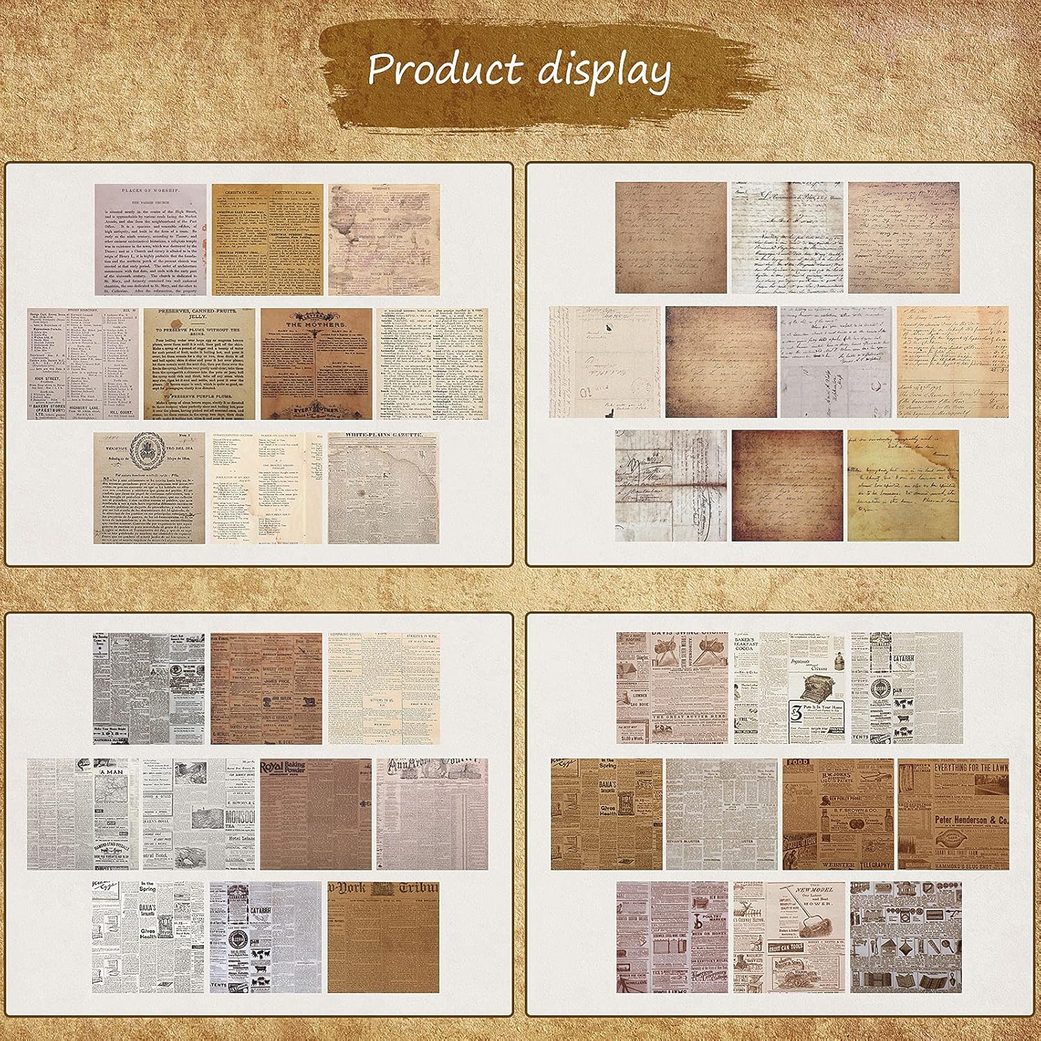 240 Sheets Vintage Scrapbook Paper Supplies Journaling Scrapbooking Material Paper Retro Decorative Craft DIY Papers Junk Journal Vintage Paper for Scrapbooking, Wrapping, Decorating