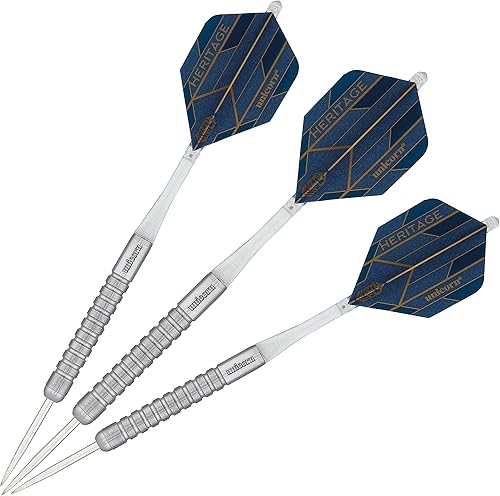 Miniatura 5 de Unicorn Steel Tip Darts Set  Heritage Range Popular & Iconic Darts from 1976 to 1988  Natural 80% & 90% Tungsten Barrels  21g, 22g, 23g, 24g or 25g