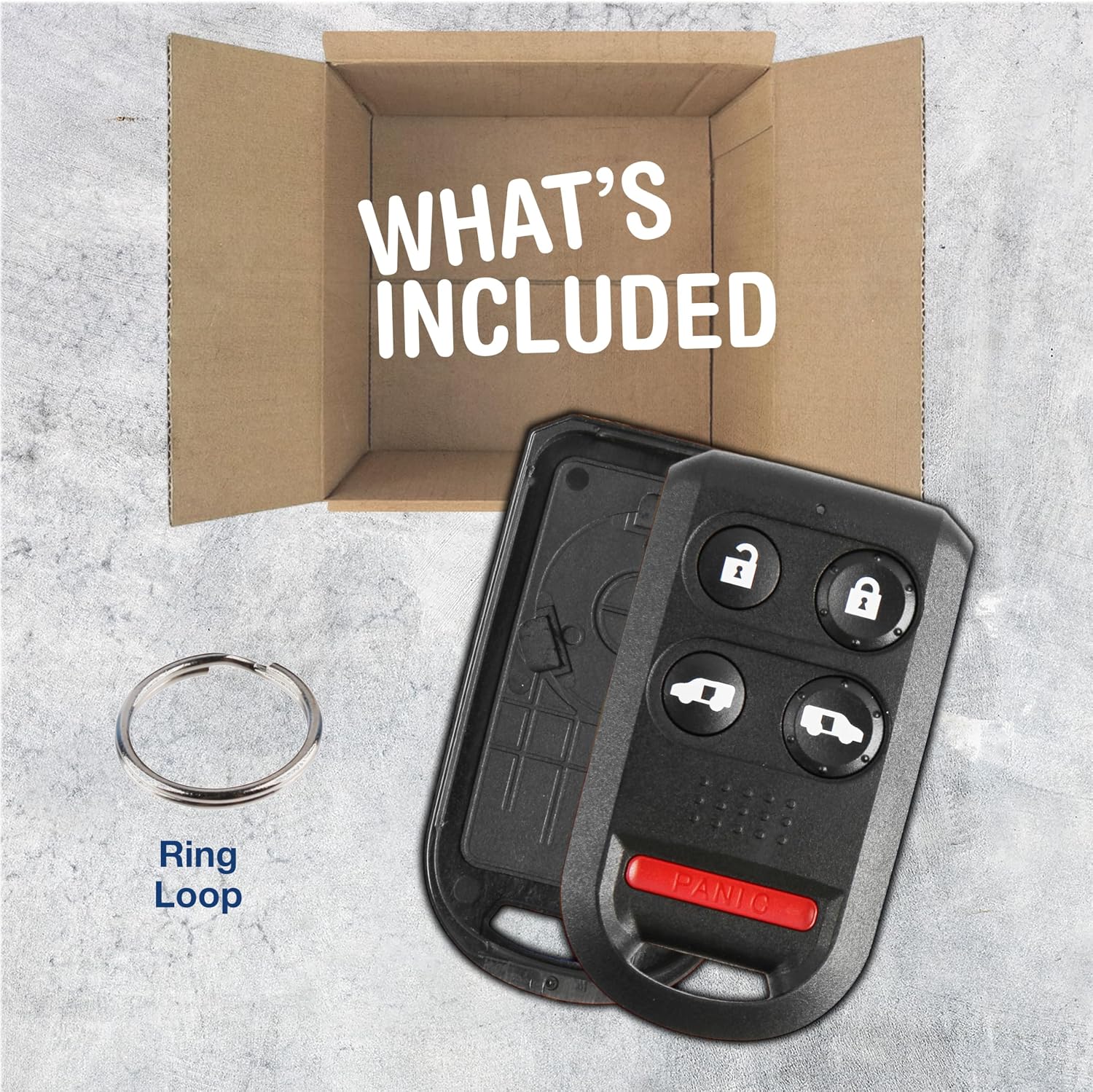 KeylessOption Key Fob Cover Case Replacement for 2005 2006 2007 2008 2009 2010 Honda Odyssey Remote Shell, 5-Button OUCG8D-399H-A, No Programming Necessary