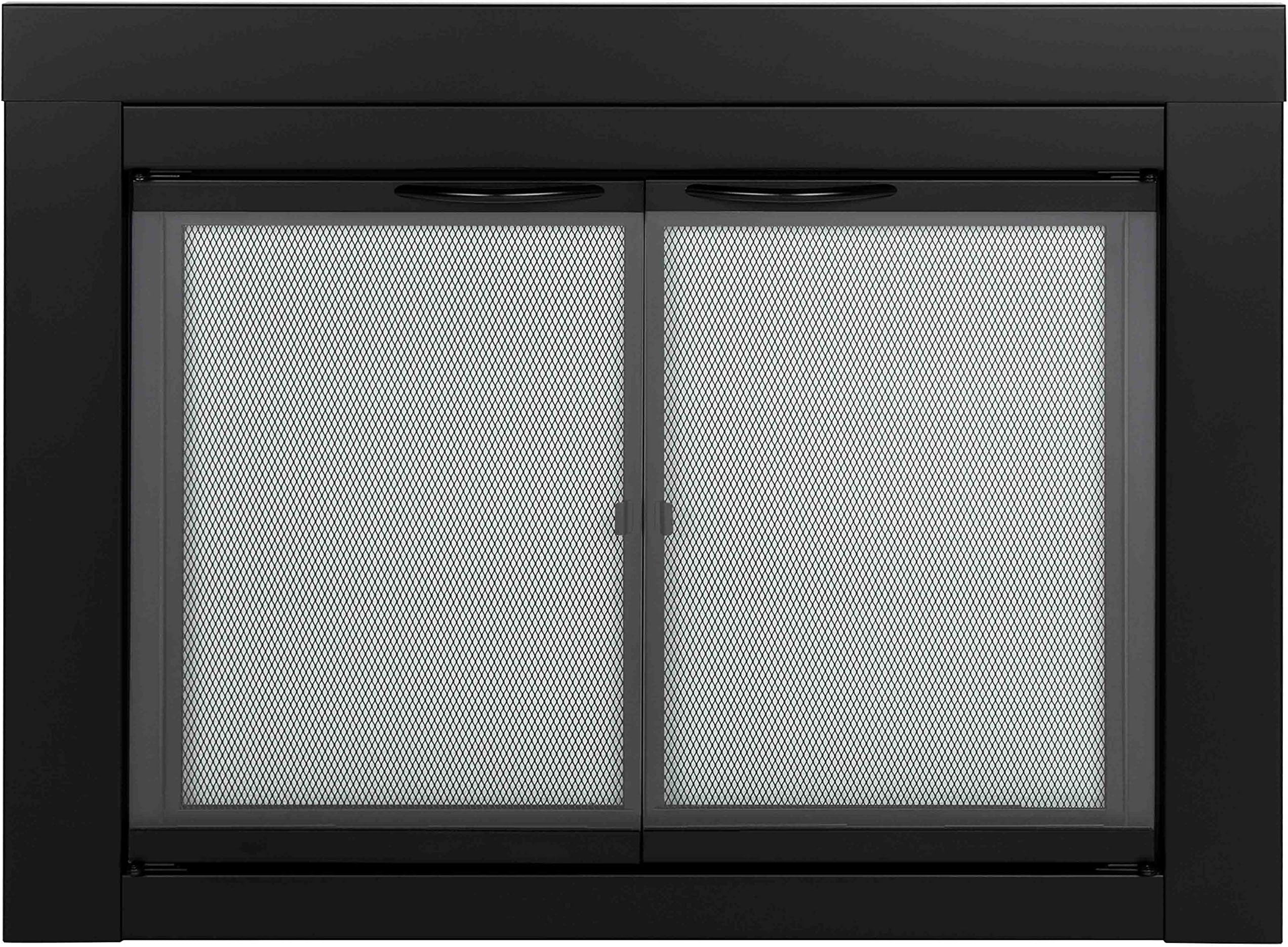 Pleasant Hearth AN-1010 Alpine Fireplace Glass Door, Black, Small