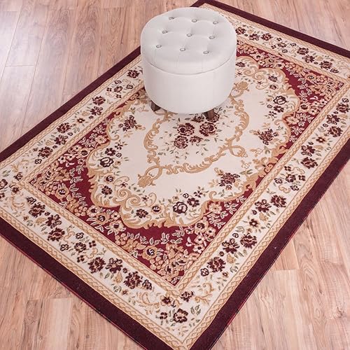 Miniatura 2 de Well Woven Dulcet Versaille - Alfombra tradicional roja de 7 pies 10 pulgadas x 9 pies 10 pulgadas