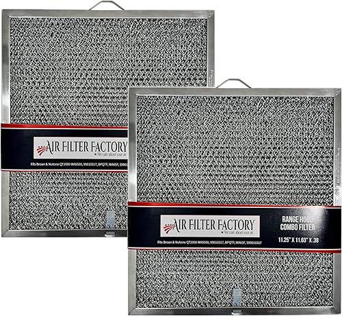 Air Filter Factory Filtro de campana extractora BPQTF, 99010317, QT2000, WA6500, WA65F, S99010317 Reemplazo para Broan Nutone Aluminio Grasa Malla