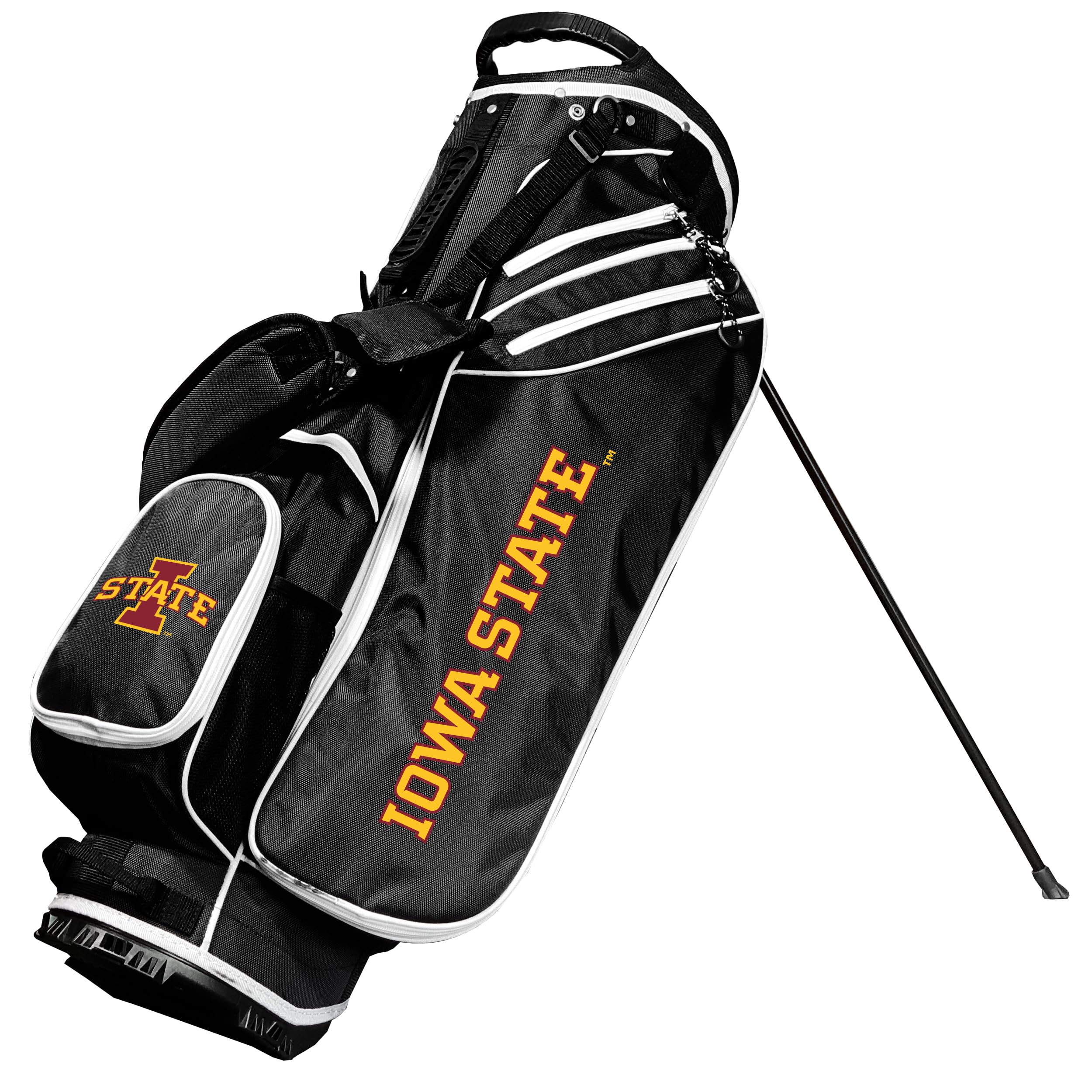 Team Golf NCAA Iowa ST Birdie Stand Golf Bag, Lightweight, 14-Way Club Divider, Spring Action Stand, Insulated Cooler Pocket, Velcro Glove and Umbrella Holder & Padded Handles
