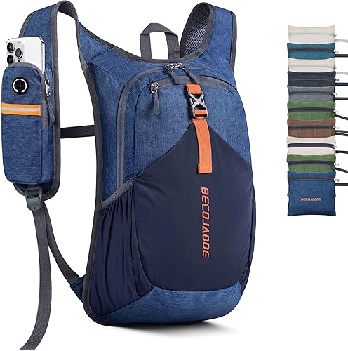 Miniatura 26 de Mochila de senderismo pequeña de 15 L para hombres y mujeres, plegable y ultraligera, para viajes, camping y actividades al aire libre, color marrón