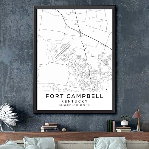 Miniatura 2 de Map of Fort Campbell, Kentucky, Light 2 (24x36)