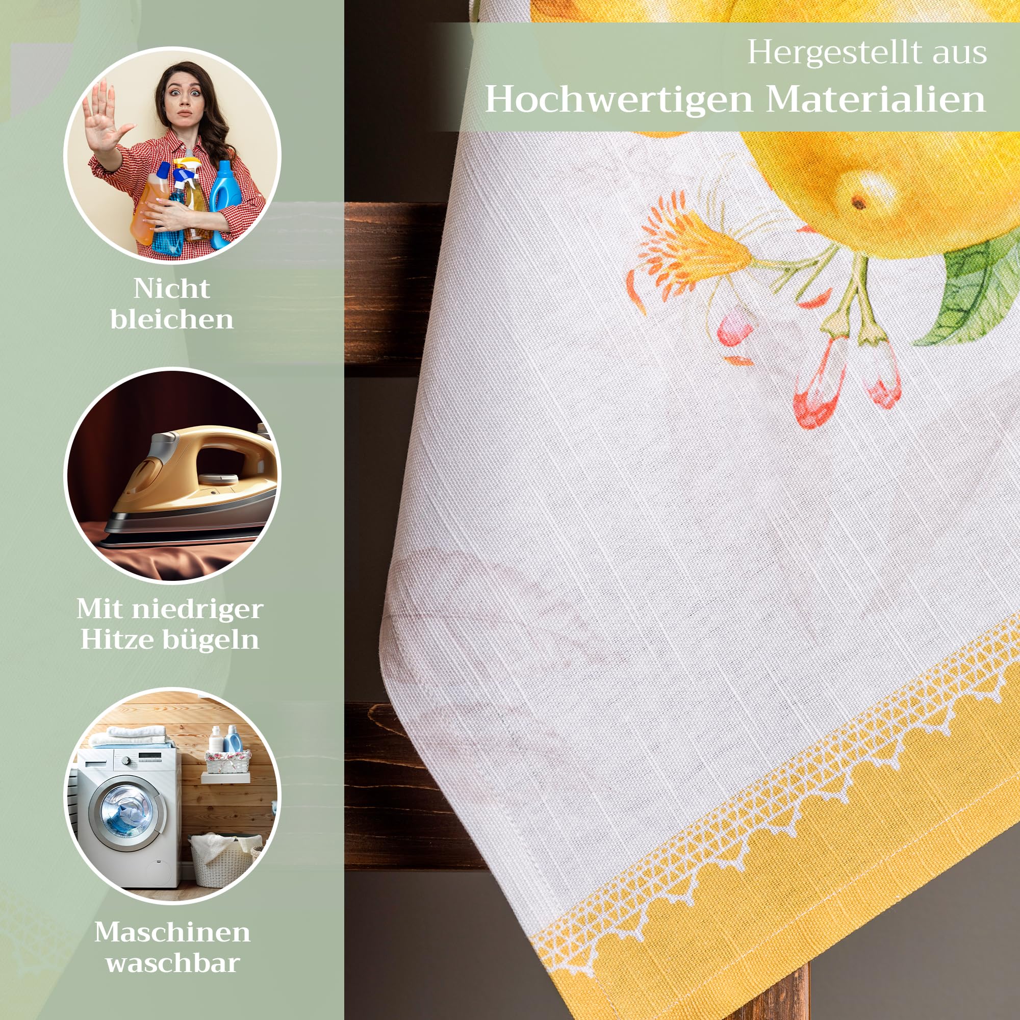 Maison d' Hermine Limoncello 100% Baumwolle Set von 3 Multi-Purpose Küchenhandtuch | Bar Handtücher | Frühling/Sommer (50 cm X 70 cm)
