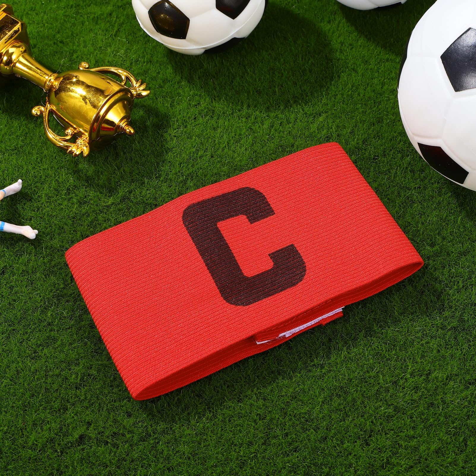 ifundom Fascia da Capitano per Calcio Fasce da Braccio Rosse per Squadre Accessorio Sportivo per Allenamenti e Partite