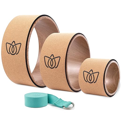 3-Pack Cork Yoga Wheel Set