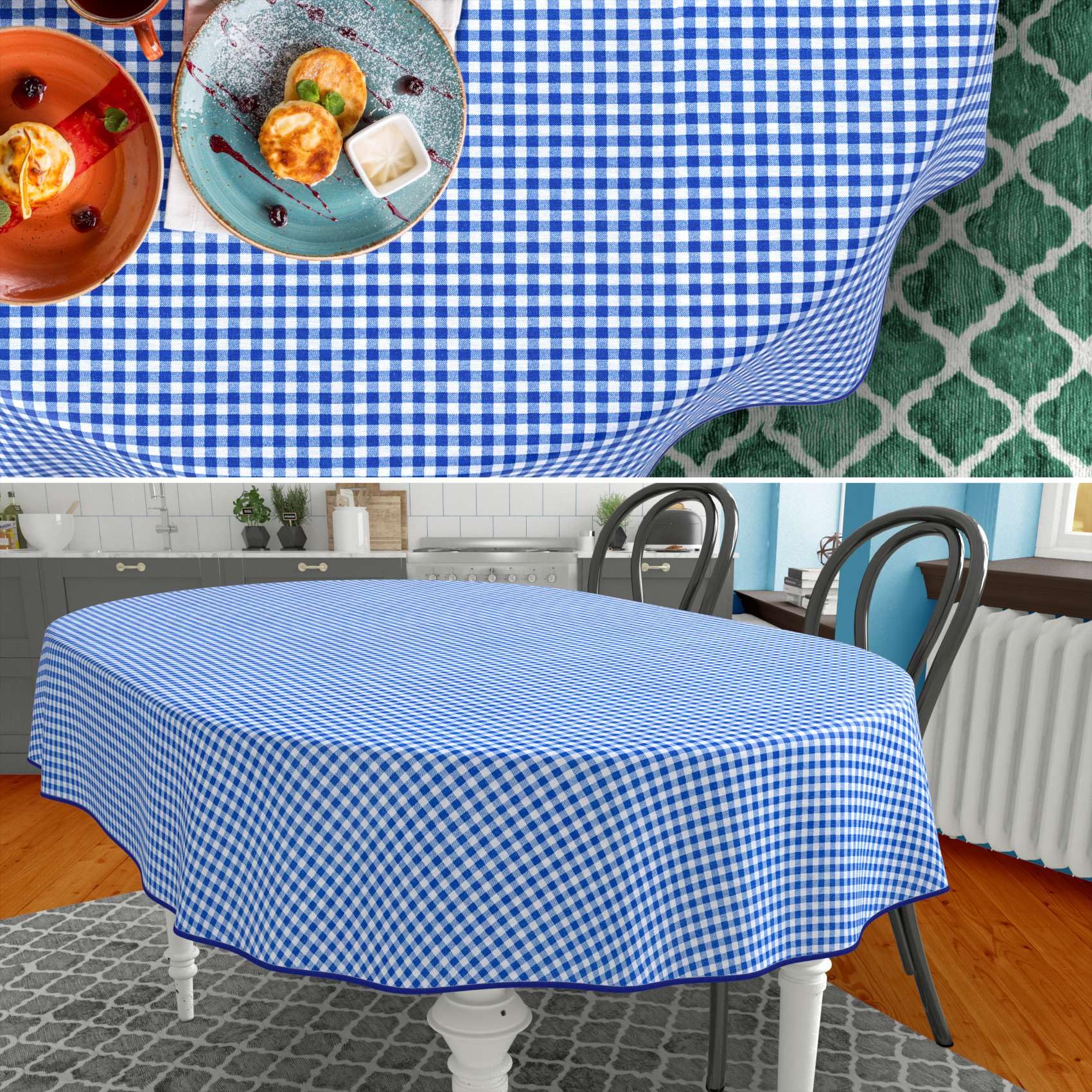 Mantel de tela textil lavable, mantel de algodón y poliéster, ovalado, 260 x 140 cm, para interior y exterior