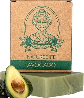 avocado soap for all skin types - soothing and moisturizing - natural cosmetics - handmade body wash for skin and hair - natural soap without palm oil and parabens - 100 g