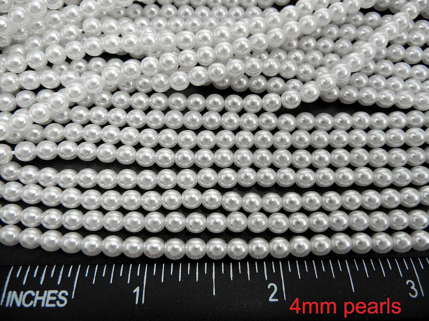Czech Round Glass Imitation Pearls, 1440pcs (12x120pcs) of 4mm White Pearl