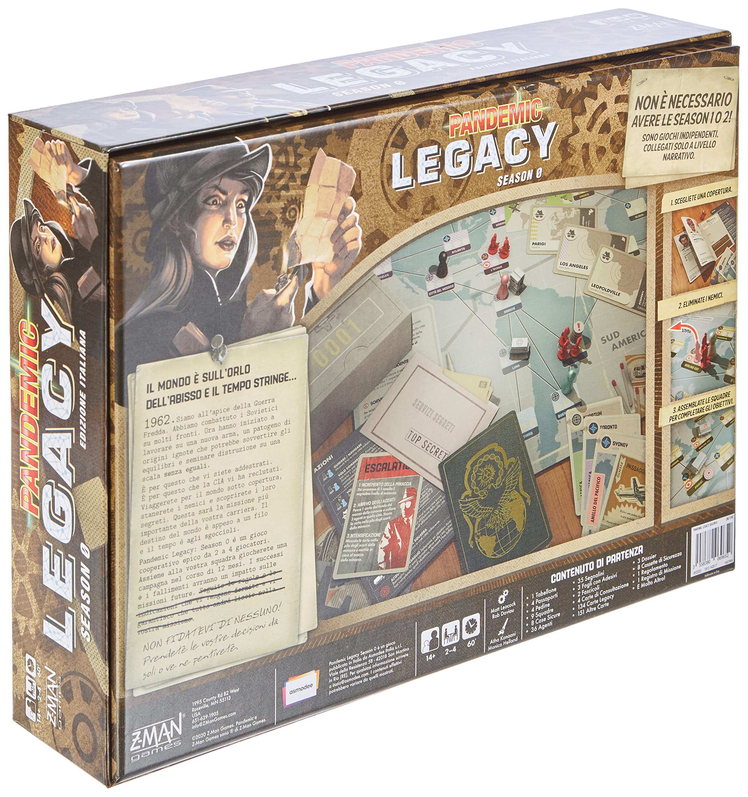 Asmodee: Pandemic Legacy Season 0, Gioco da Tavolo, 2-4 Giocatori, 14+ Anni, Edizione in Italiano