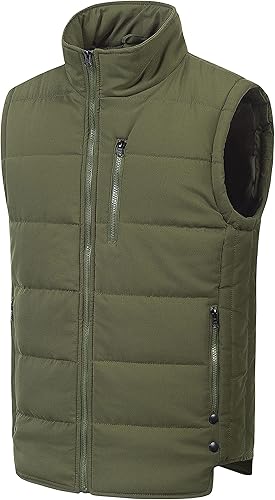 Chrisuno Chaleco de esquí acolchado de invierno ligero para hombre, ropa de abrigo plegable