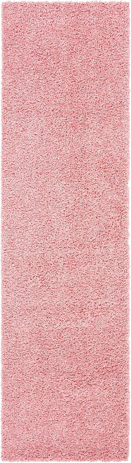 SAFAVIEH Primo Shag Collection Runner Rug - 2'2" x 10', Rose, Solid Design, Non-Shedding & Easy Care, 1.2-inch Thick Ideal for High Traffic Areas in Living Room, Bedroom (PRM300V)