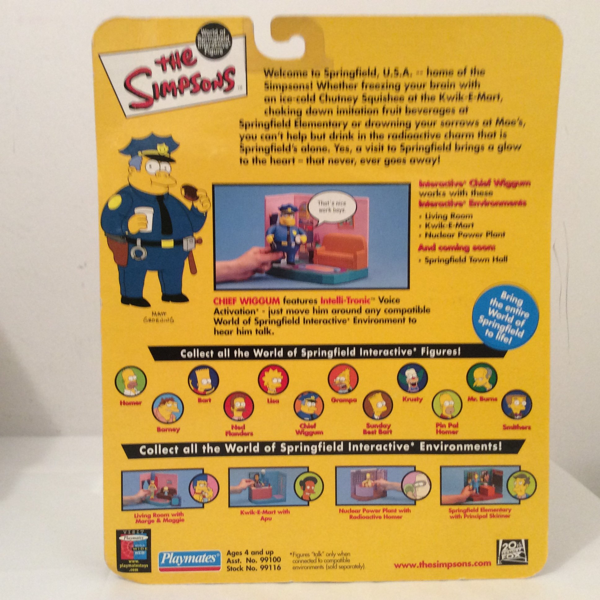 The Simpsons - 2000 - Playmates - Serie 2 - Capo Wiggum Action Figure - w/Accessori - Attivazione vocale Intelli-Tronic - Fuori produzione - Edizione limitata - Da collezione