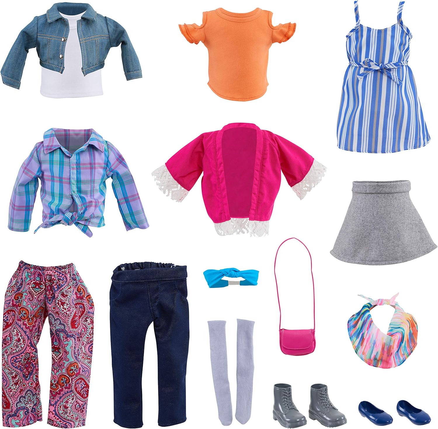 Journey Girls 18-inch Doll Super Fashion Fun Set with Accessories, Doll Not Included