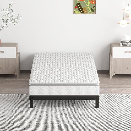 Miniatura 6 de Marco de cama individual de 7 pulgadas, no necesita somier, plataforma de metal de perfil bajo, marco de cama tamaño individual, marcos de cama de