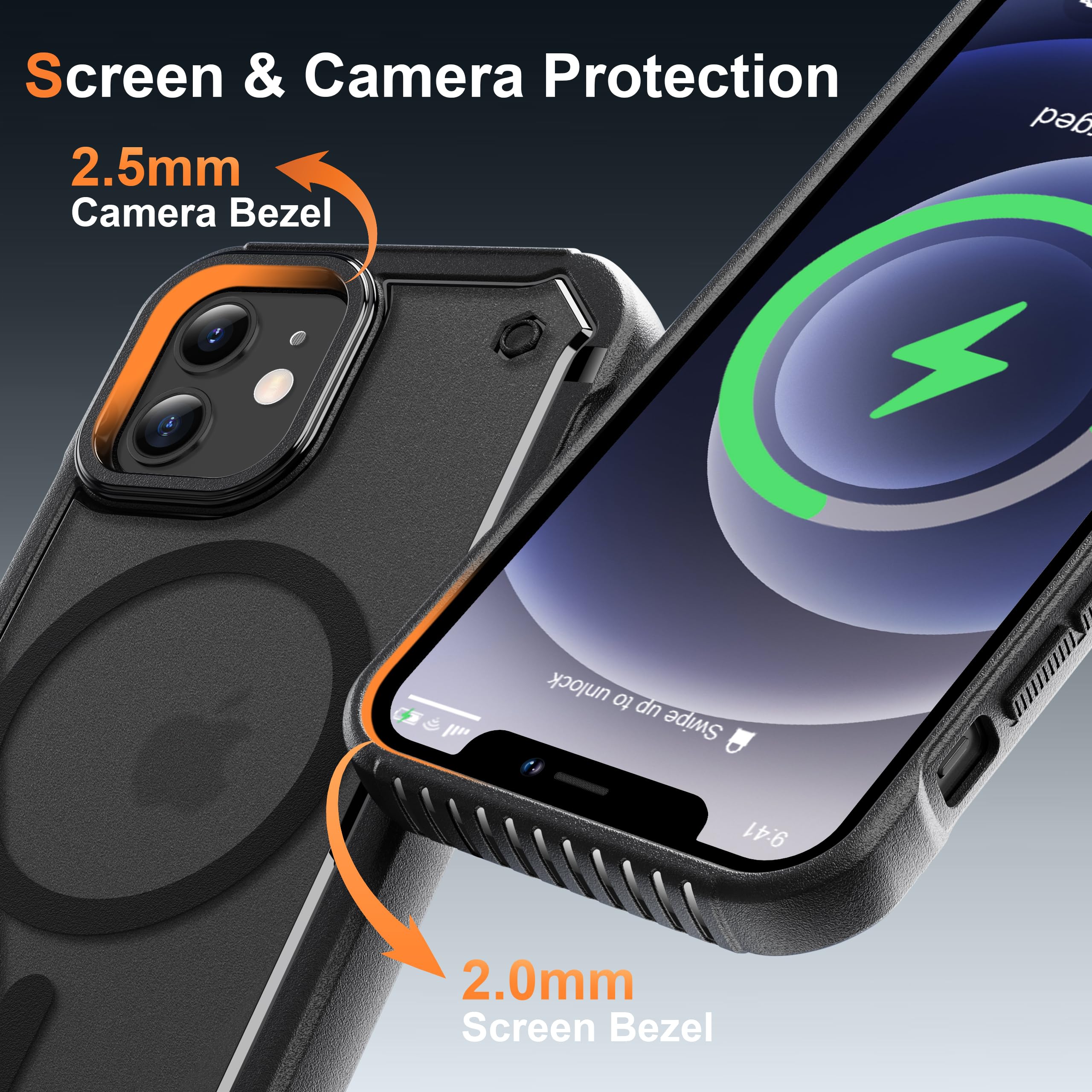 Custodia Magnetica Per IPhone 12/12 Pro Con Magneti Integrati: Compatibile MagSafe, Rigida E Antiurto, 6,1 Pollici