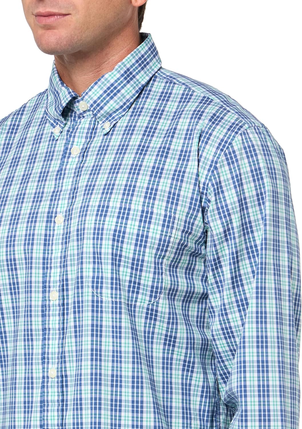 Performance Series Stretch Polo Button-Down Collar, Checked Sport Shirt - Image 3