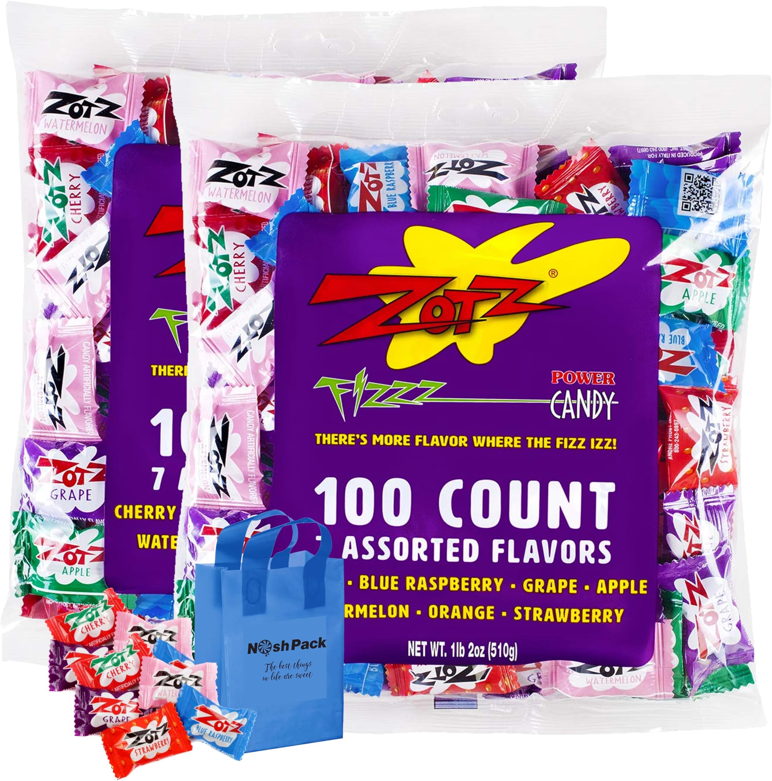 Zotz Fizzy Candy Retro Candy, 200 Individually Wrapped