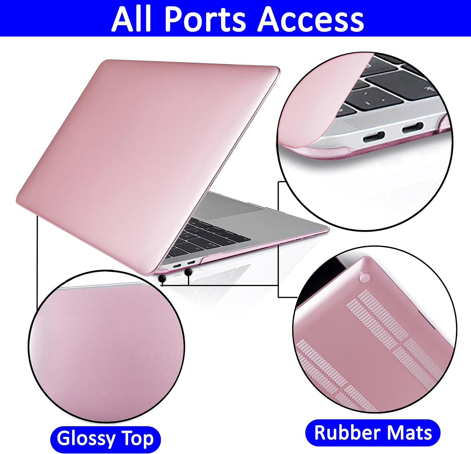 GVTECH Case for MacBook Air 15 inch, 2026 2025 2024 2023 M5 A3448 M4 A3241 M3 A3114 M2 A2941 Chip with Liquid Retina Display, Plastic Hard Shell, Keyboard Cover, Screen Protector, Metallic Rose Gold