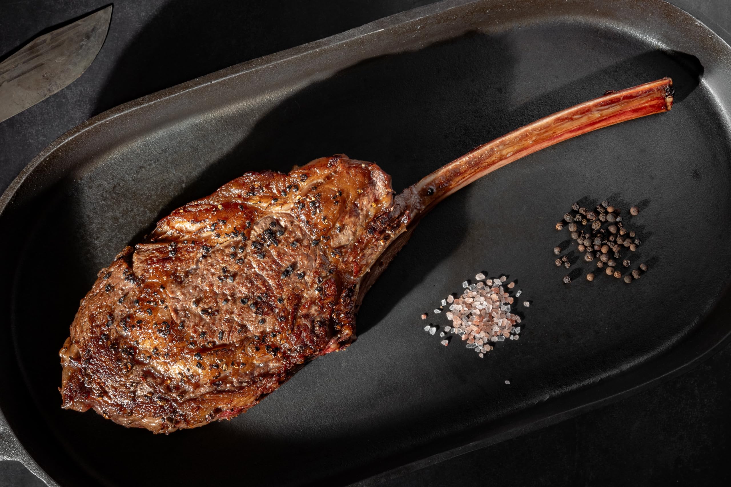 (2) Bison Tomahawk Steak, 42-44 oz, Bone-in Ribeye with Frenched Rib Bone, Farm Raised, Grass Fed. 2 steaks included!