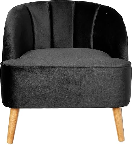 Miniatura 4 de Christopher Knight Home Amaia - Silla moderna de terciopelo, color negro y nogal