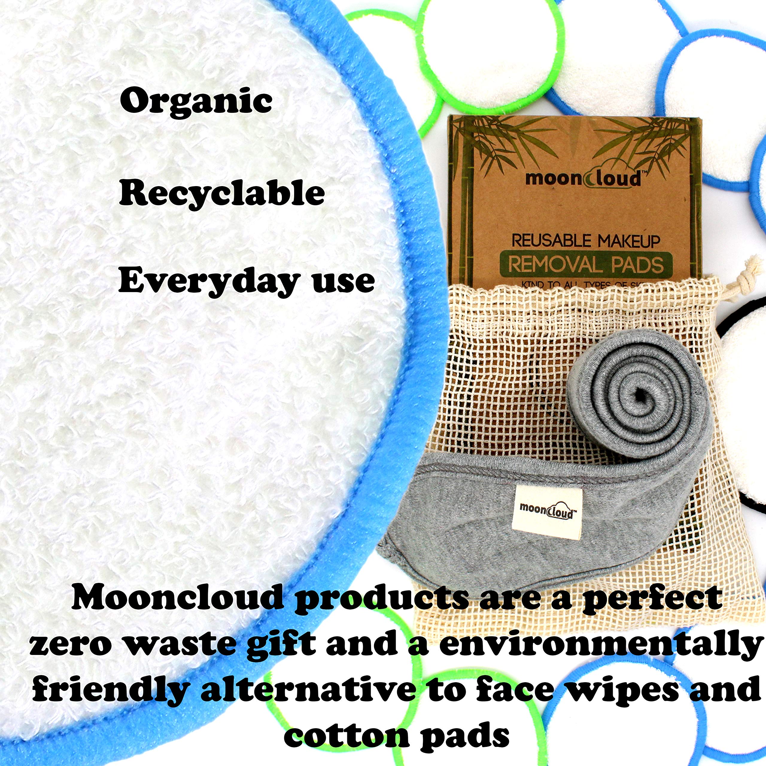 Afterspa Wiederverwendbare Make-up-Pads – 5 Stück Mit Waschbeutel, Baumwolle, Vegan