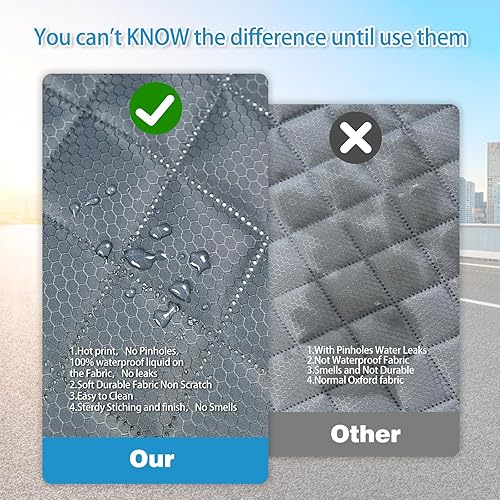 Miniatura 6 de ANOSOSPECIAL Funda de asiento de coche gris para asiento trasero, piel antiadherente, apta para mascotas e impermeable, protector interior de ajuste