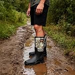WTW Men's Rain Boots Neoprene - Waterproof Insulated Rubber Mud Boots for Men Winter Snow Work Boots Outdoor