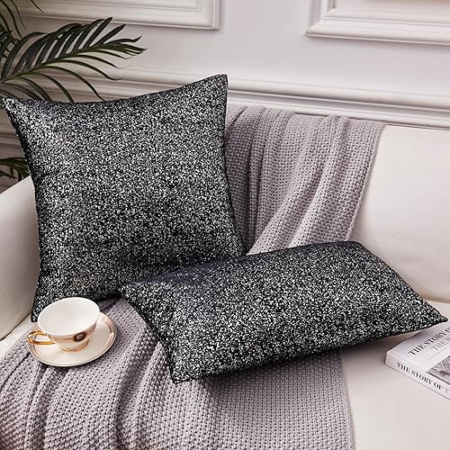 Miniatura 8 de Fundas de almohada doradas y marrones, fundas de almohada de ambos lados con estampado de lámina dorada brillante, decoración de terciopelo suave