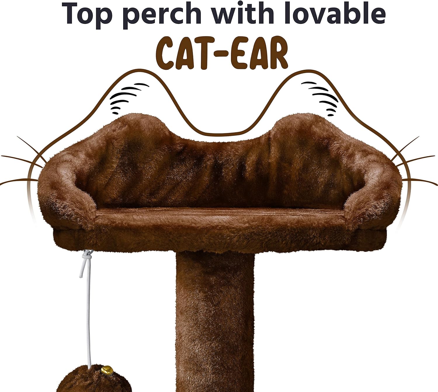 Costoffs Brown Cat Tree Tower,Cat Scratcher Activity Centre Scratching Posts with 2-Condo and Dangling Toys