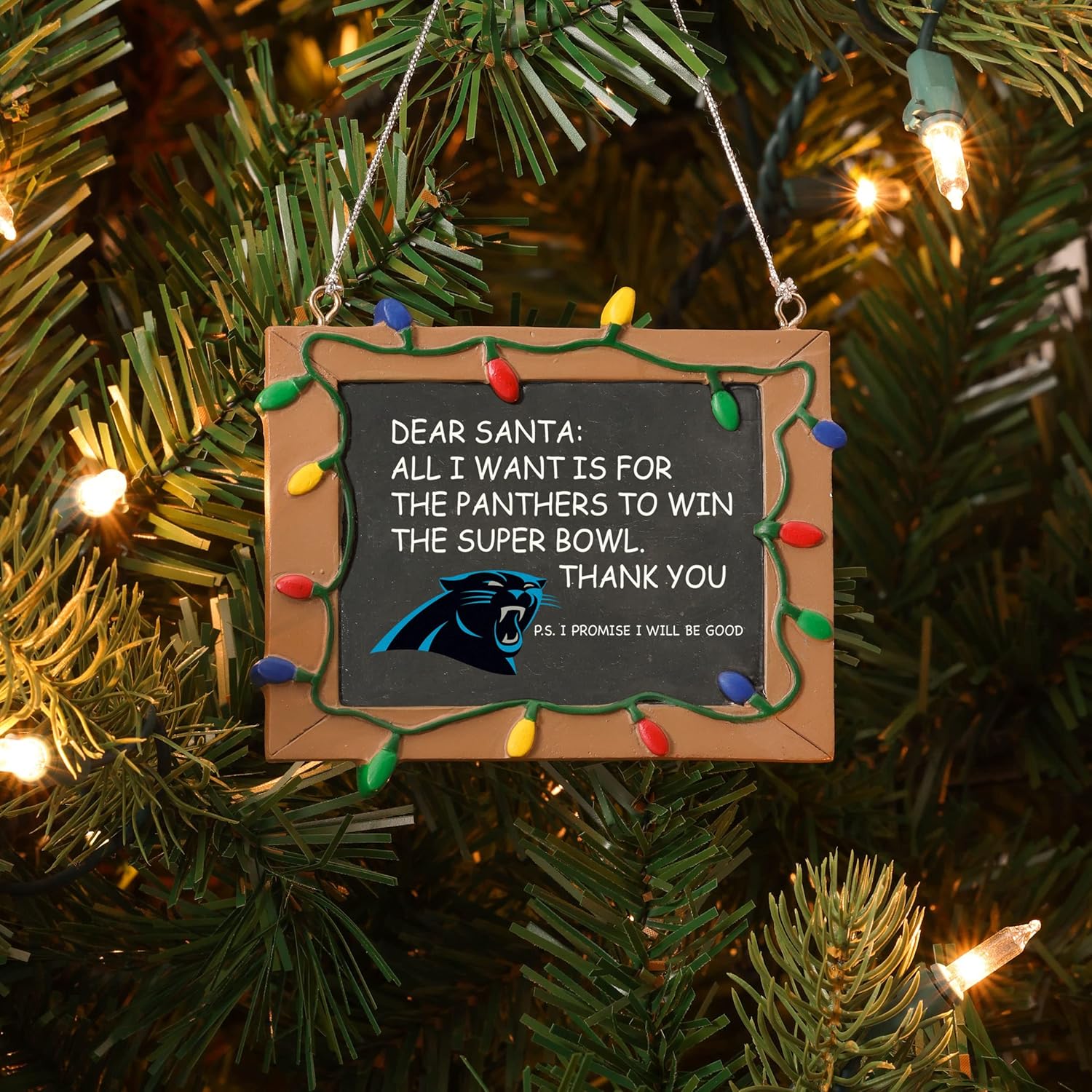 Carolina Panthers Official NFL 3 inch x 4 inch Chalkboard Sign Christmas Ornament : Sports & Outdoors