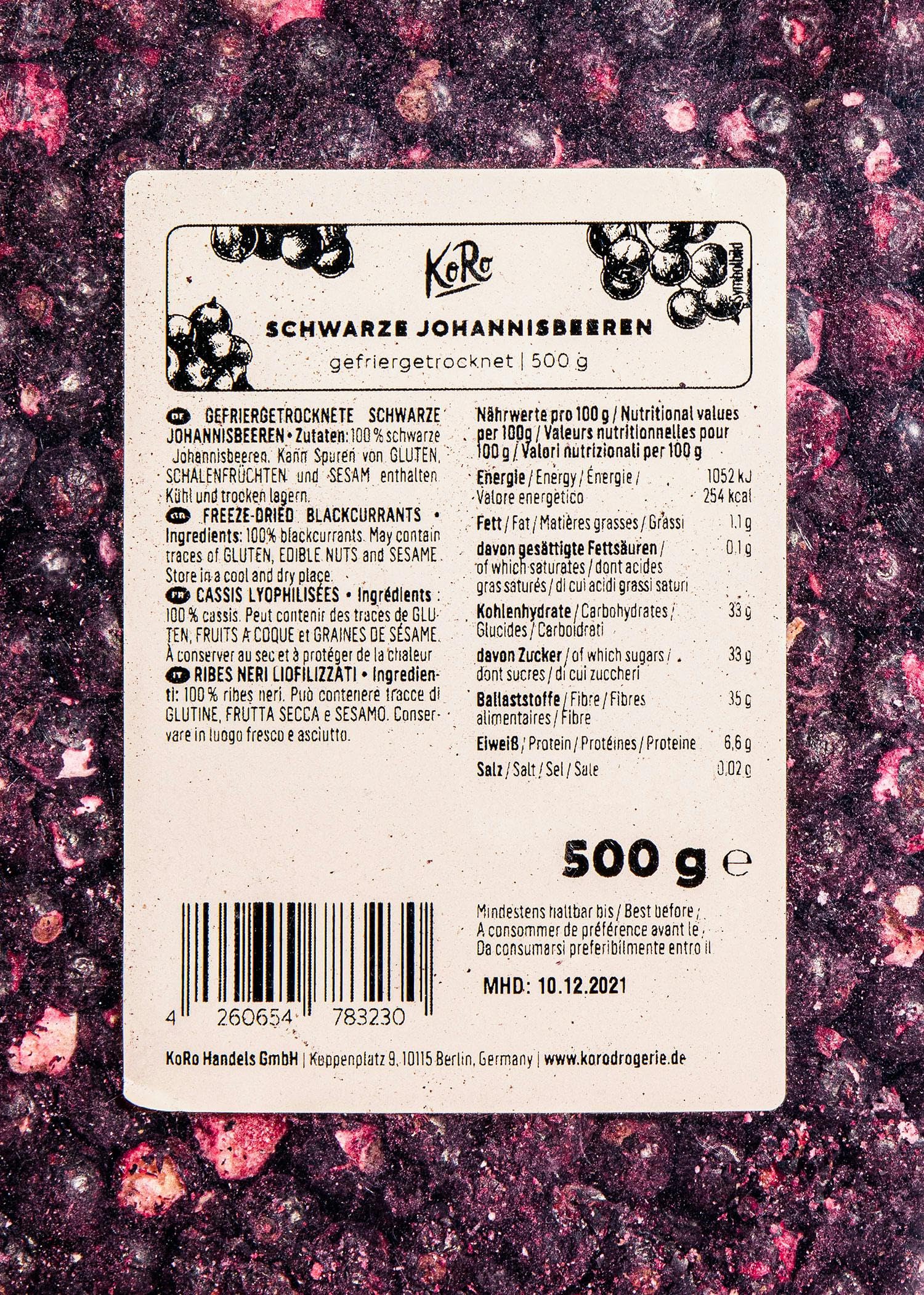 KoRo - Ribes neri liofilizzati | 500 g