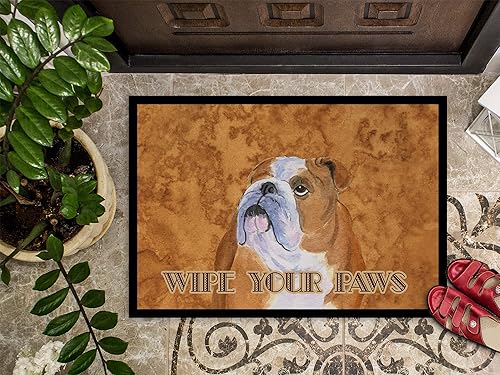 Miniatura 3 de Caroline's Treasures SS4893MAT Bulldog English Wipe Your Paws - Tapete para puerta delantera, 18 x 27 pulgadas, tapete para puerta delantera, para