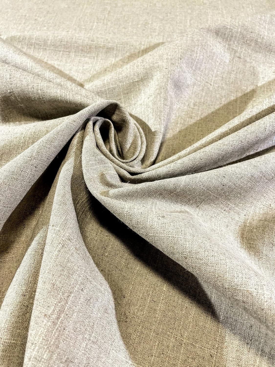 Natural Tobacco Tan Flax Linen Organic Apparel Upholstery Shirting Fabric 54 Inches Wide by The Yard