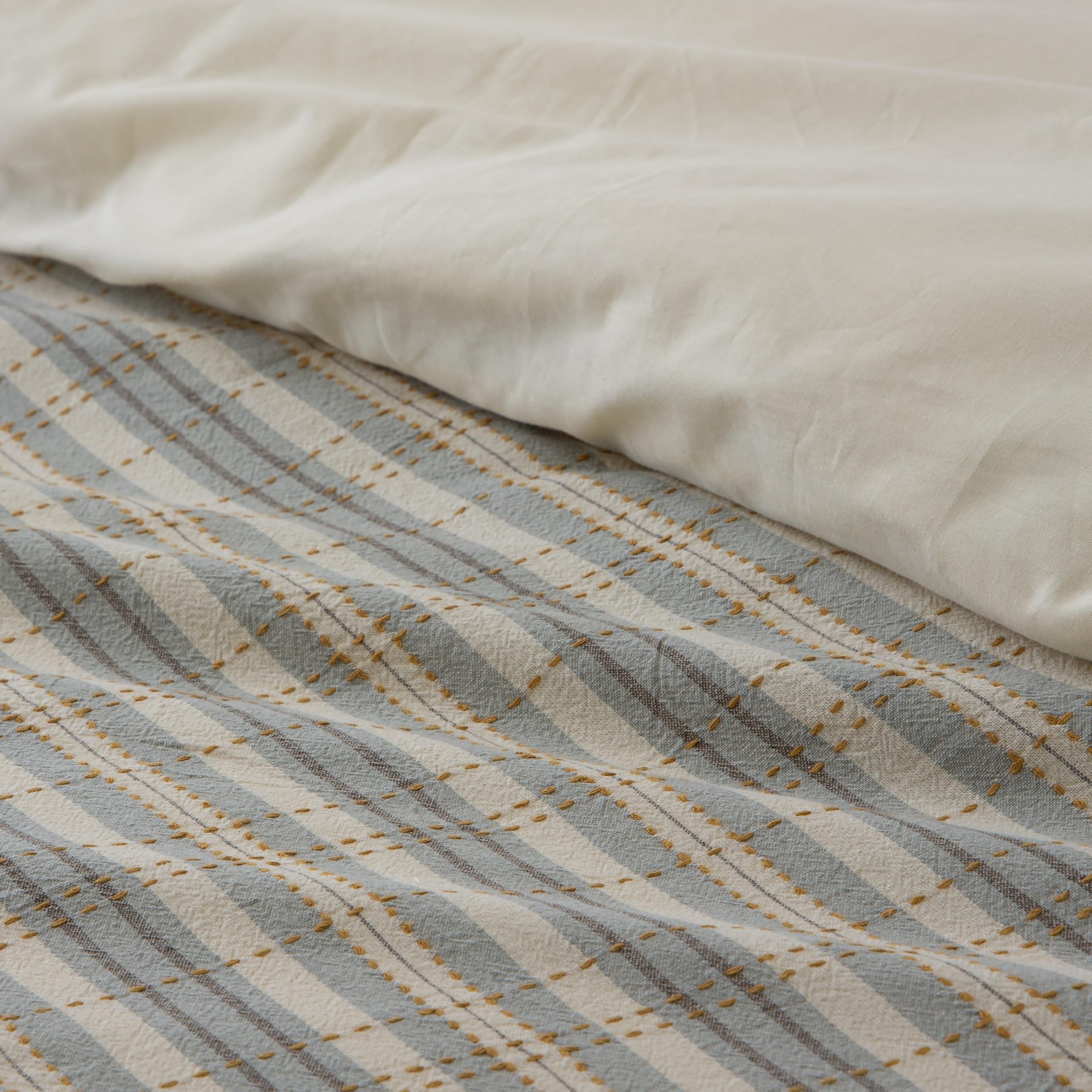 COTTON ARTean Funda nordica Cama 150 ALGODÓN Jacquard 200 Hilos TIRON Gris