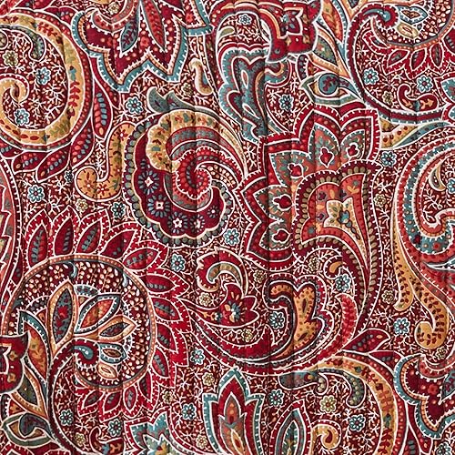 Miniatura 6 de Levtex Home - Juego de edredón Kimpton - Edredón matrimonialQueen y dos fundas estándar - Paisleys en color borgoña, rojo - Colcha (88 x 92