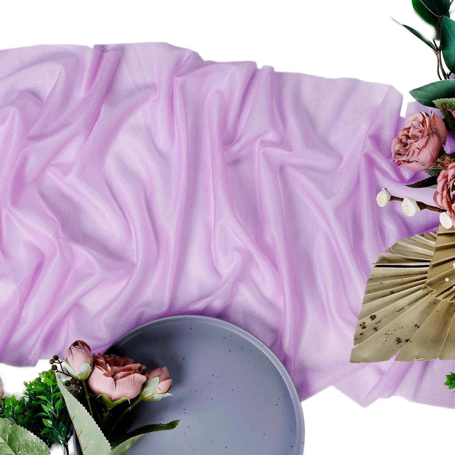 MDS Pack of 20 Wedding 12 x 108 inches Chiffon Table Runner for Wedding, Decorations for Birthday Parties, Banquets, Graduations, Engagements, Runners fit Rectangle, Round Table - Orchid