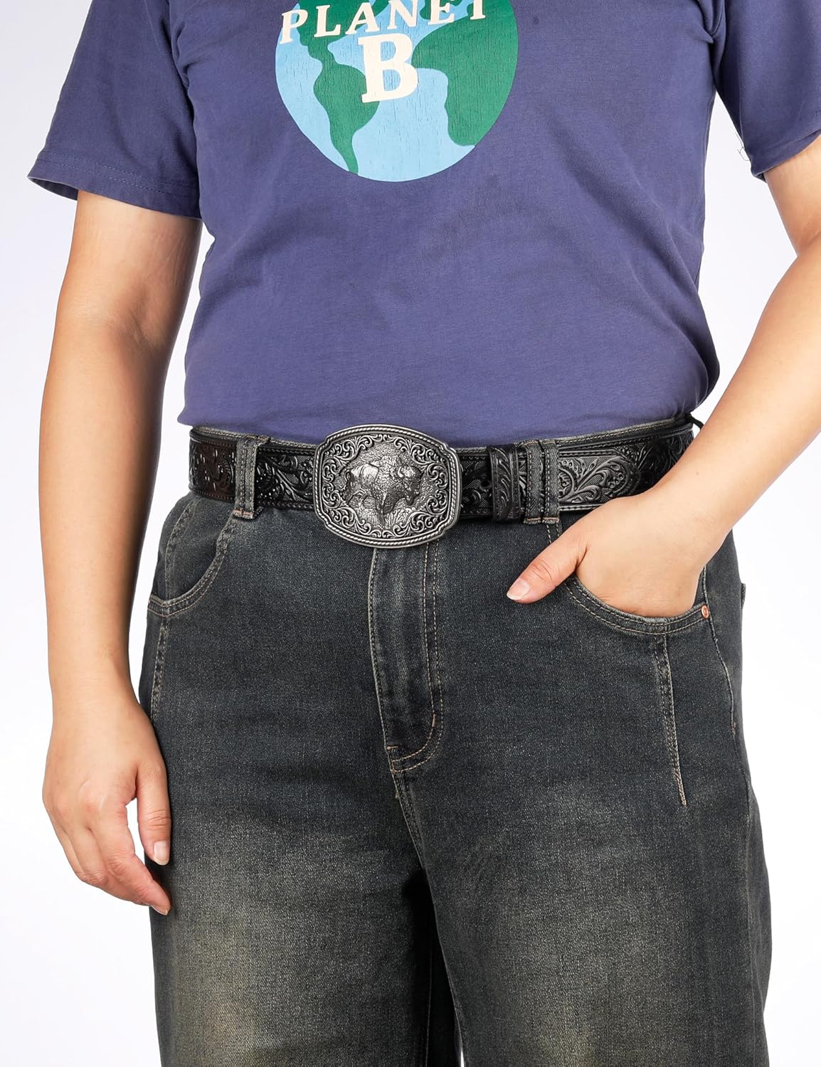 Western Belt Buckle for 1.5" Belts | Heavy Duty Interchangeable Cowboy Buckle Western Accessory for Men & Women - Image 3