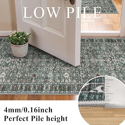 Miniatura 10 de TOPRUUG Alfombra de pasillo lavable de 2 x 3 pulgadas, tapete antideslizante con parte trasera de goma, alfombra de camino de cocina suave, alfombra