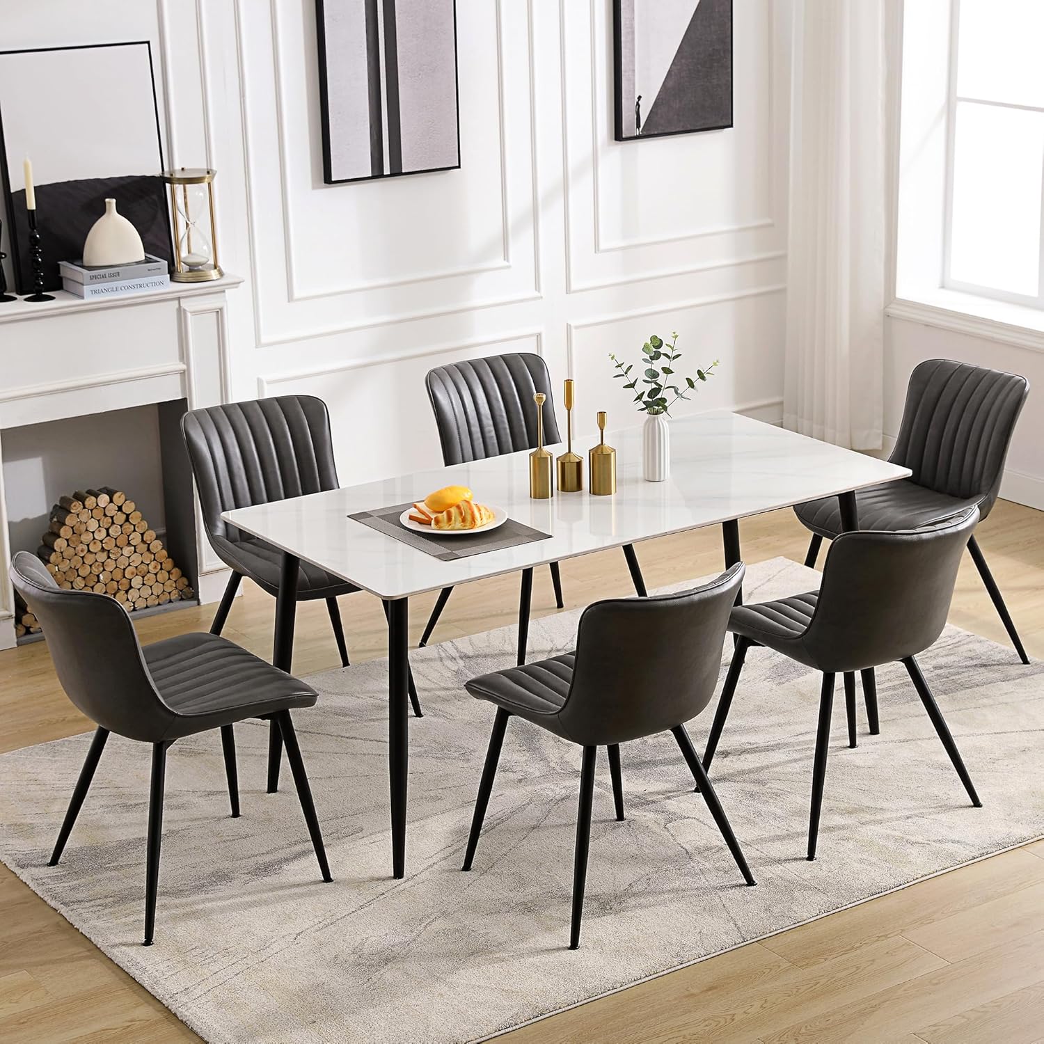 BV Dining Chairs, Upholstered Mid Century Modern Chair