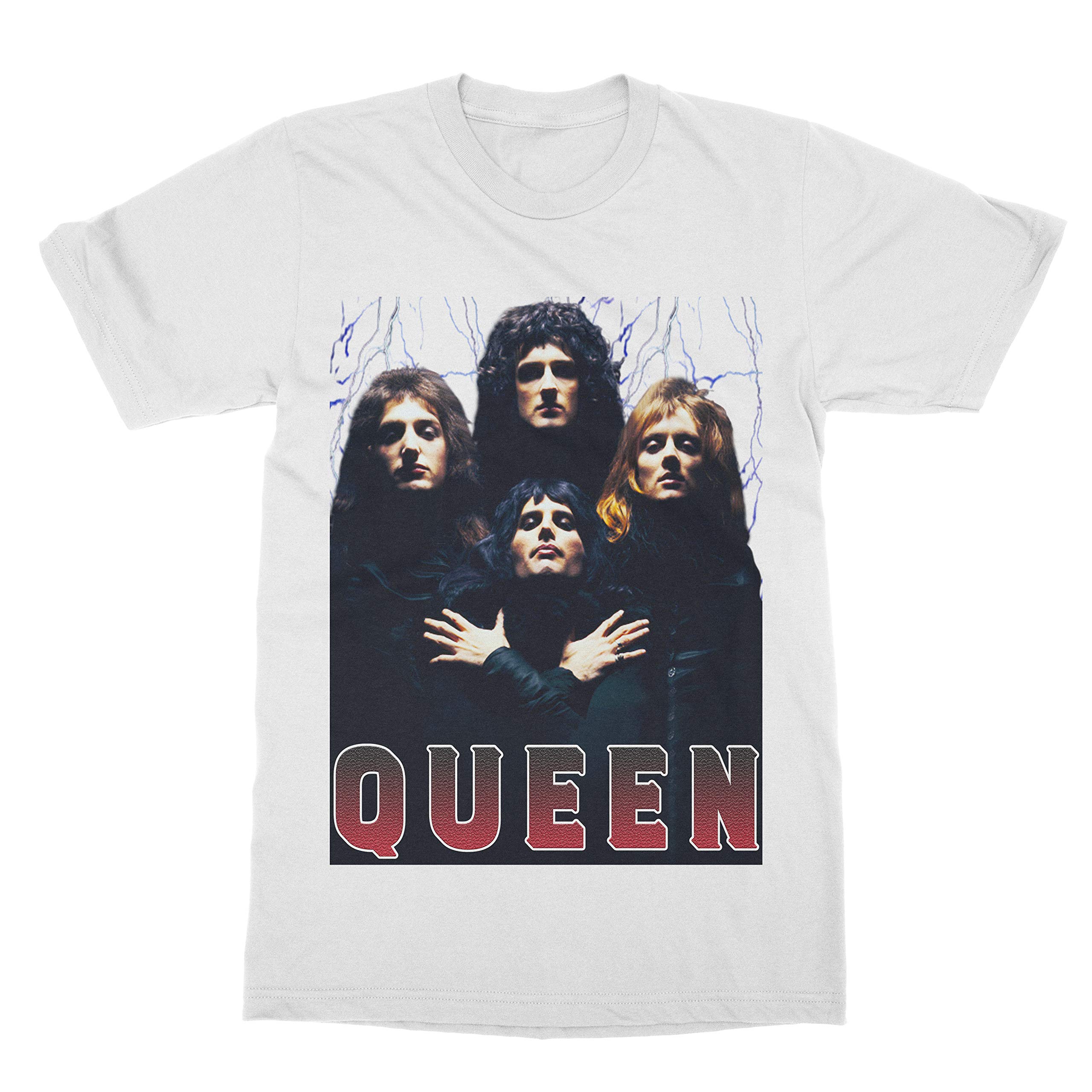 Vintage Style British Rock Band T-Shirt (Adult) White