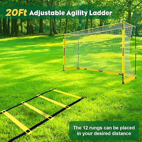 Miniatura 4 de Portería de fútbol portátil, red de portería de fútbol plegable con base metálica, equipo de entrenamiento de fútbol de montaje rápido con 1 bolsa