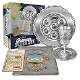 Ner Mitzvah Seder Plate for Passover Set - Seder Plate and Kiddush Cup Set